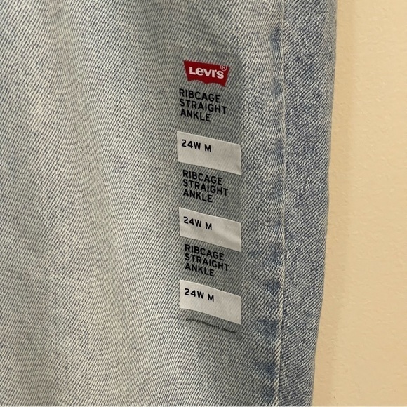 Levi’s rib cage straight blue jeans NWT women’s size 24W - Picture 3 of 10